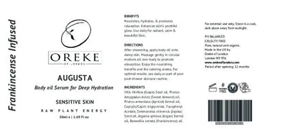 AUGUSTA: Frankincense infused for deep hydration Oreke of London
