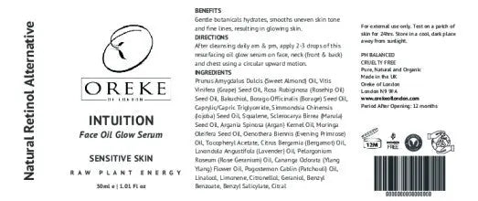 INTUITION: 2% Bakuchiol phyto-retinol blend - Gently brightens to reveal a healthy glow Oreke of London